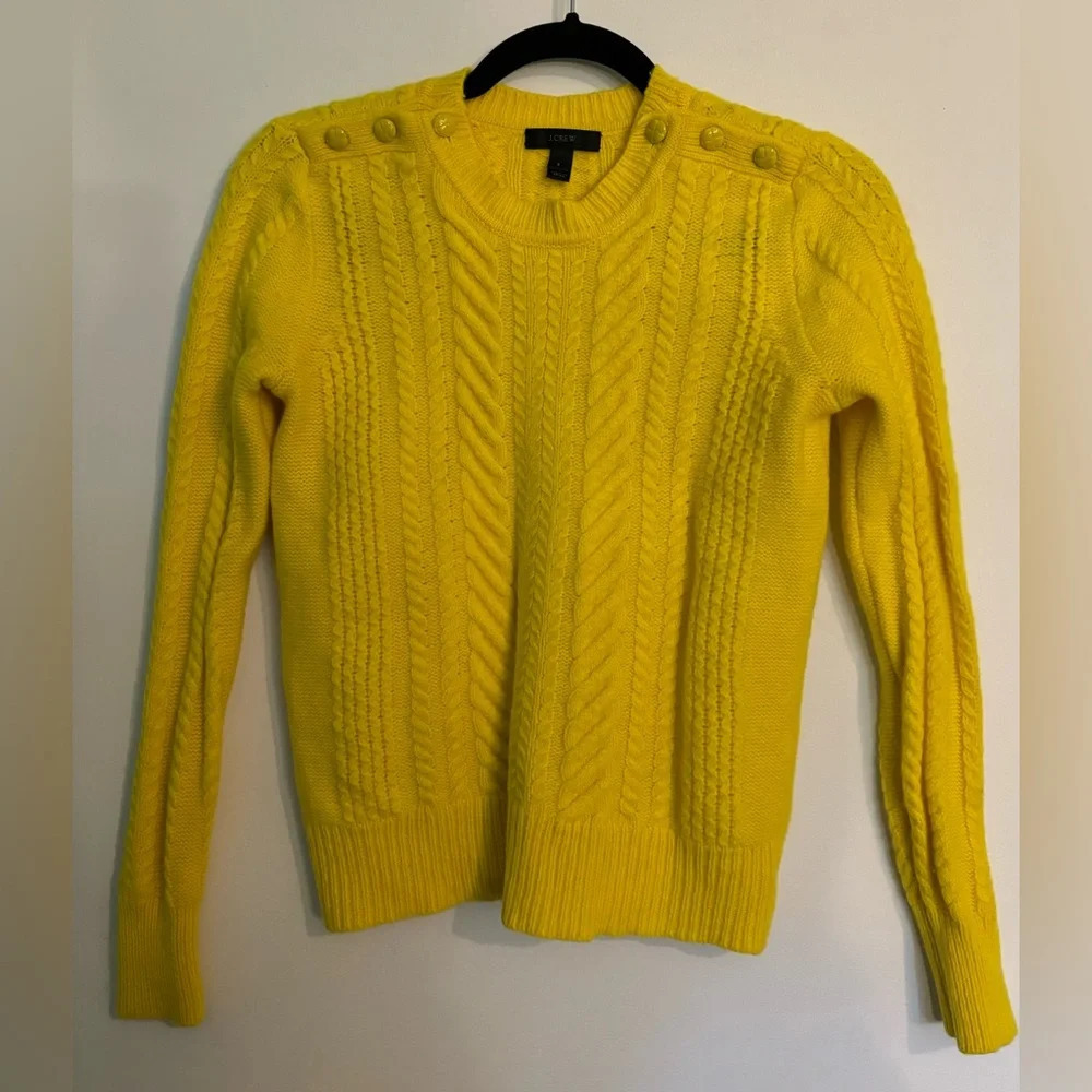 J. Crew Yellow Cable Knit Sweater